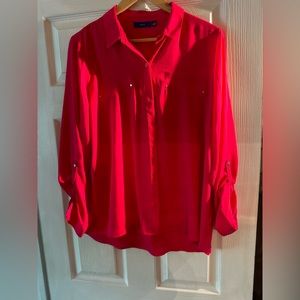 Hot pink button up top. Light weight. Size XL